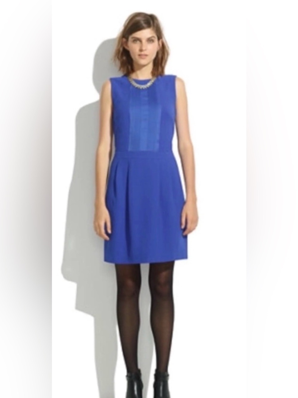 Madewell Sleeveless Pleated Front Dress with Pockets
